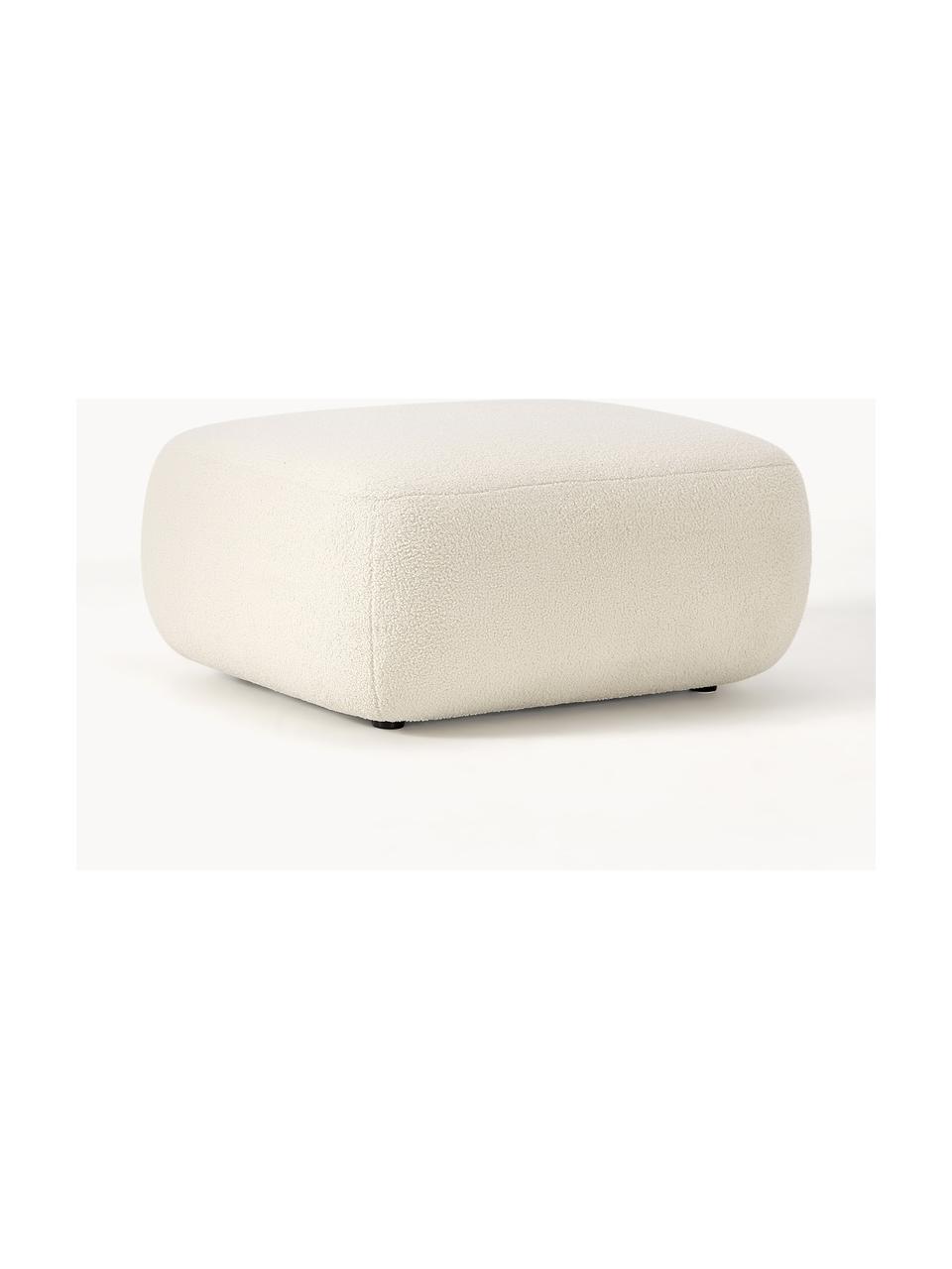 Pouf en tissu peluche Sofia, Peluche blanc cassé, larg. 99 x prof. 78 cm