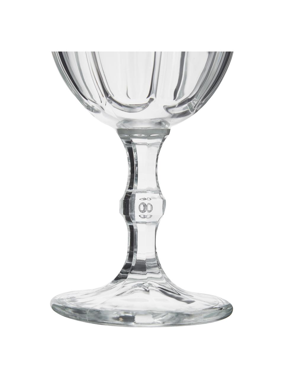 Gläser Lousanne mit Relief im Landhausstil, 6 Stück, Glas, Transparent, Ø 9 x H 17 cm, 310 ml