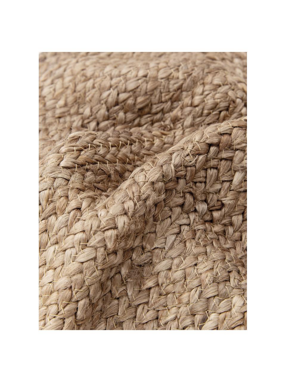 Jute-Kissenhülle Jerome mit Quasten, Rückseite: 100% Baumwolle, Braun, B 40 x L 40 cm