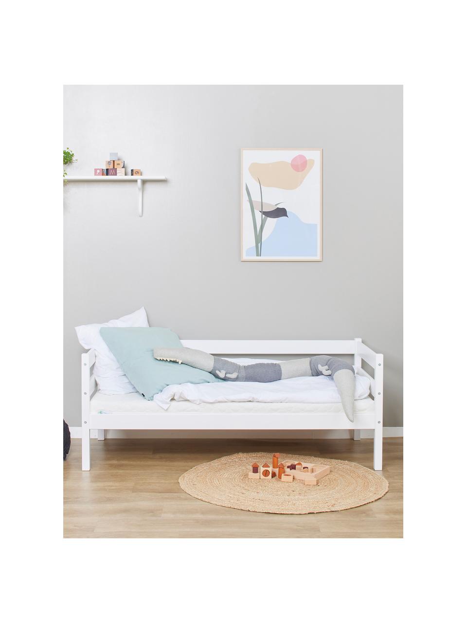 Łóżko dziecięce z drewna sosnowego Eco Comfort, Lite drewno sosnowe z certyfikatem FSC, sklejka, Biały, S 70 x D 160 cm