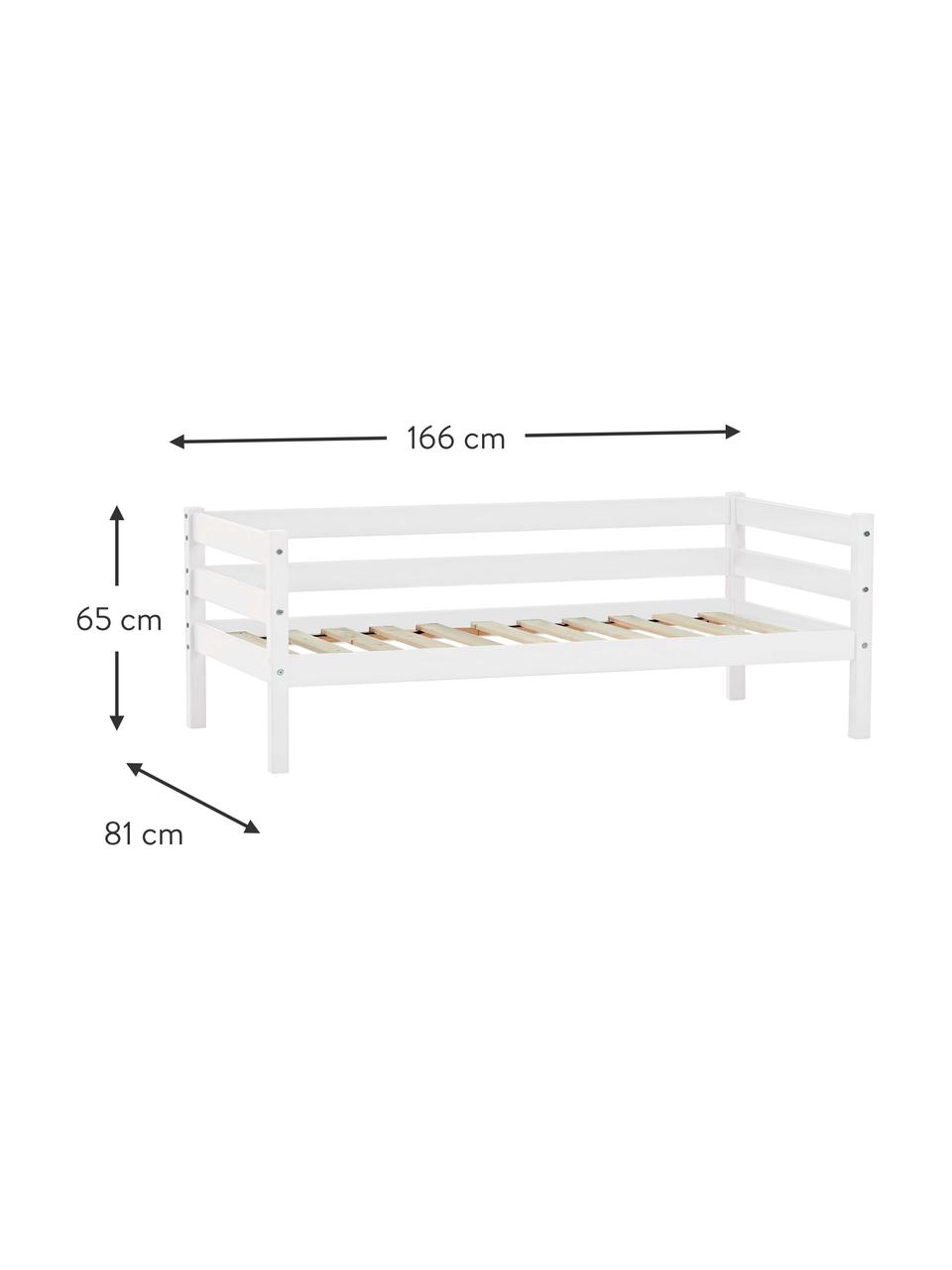 Łóżko dziecięce z drewna sosnowego Eco Comfort, Lite drewno sosnowe z certyfikatem FSC, sklejka, Drewno sosnowe lakierowane na biało, S 70 x D 160 cm