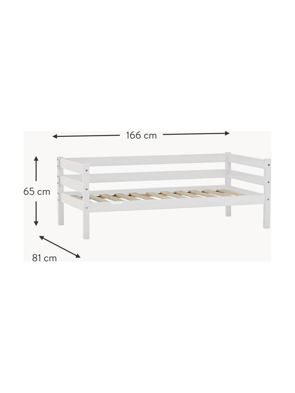 Cama infantil de madera de pino Eco Comfort, 70 x 160 cm, Madera de pino maciza, madera contrachapada

Este producto está hecho de madera de origen sostenible y con certificación FSC®., Madera de pino lacada en blanco, An 70 x L 160 cm