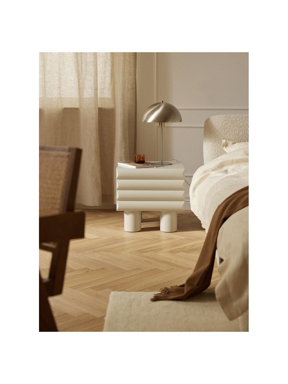 Comodino con cassetto Fana, Gambe: legno di pioppo, Questo p, Beige, Larg. 48 x Alt. 45 cm