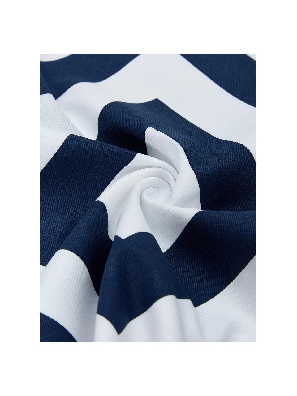 Kissenhülle Sera mit grafischem Muster, 100% Baumwolle, Weiß, Dunkelblau, B 45 x L 45 cm