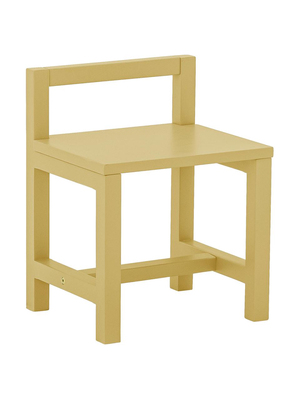Krzesełko dziecięce Rese, Płyta pilśniowa średniej gęstości (MDF), drewno kauczukowe, Żółty, S 32 x G 28 cm