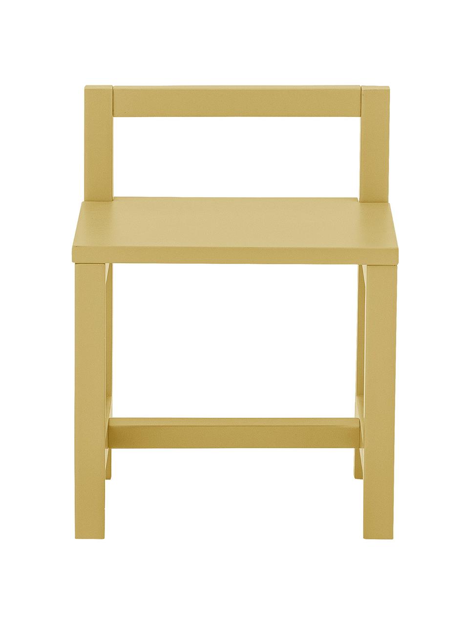 Chaise pour enfant Rese, MDF (panneau en fibres de bois à densité moyenne), bois d'hévéa, Jaune, larg. 32 x prof. 28 cm