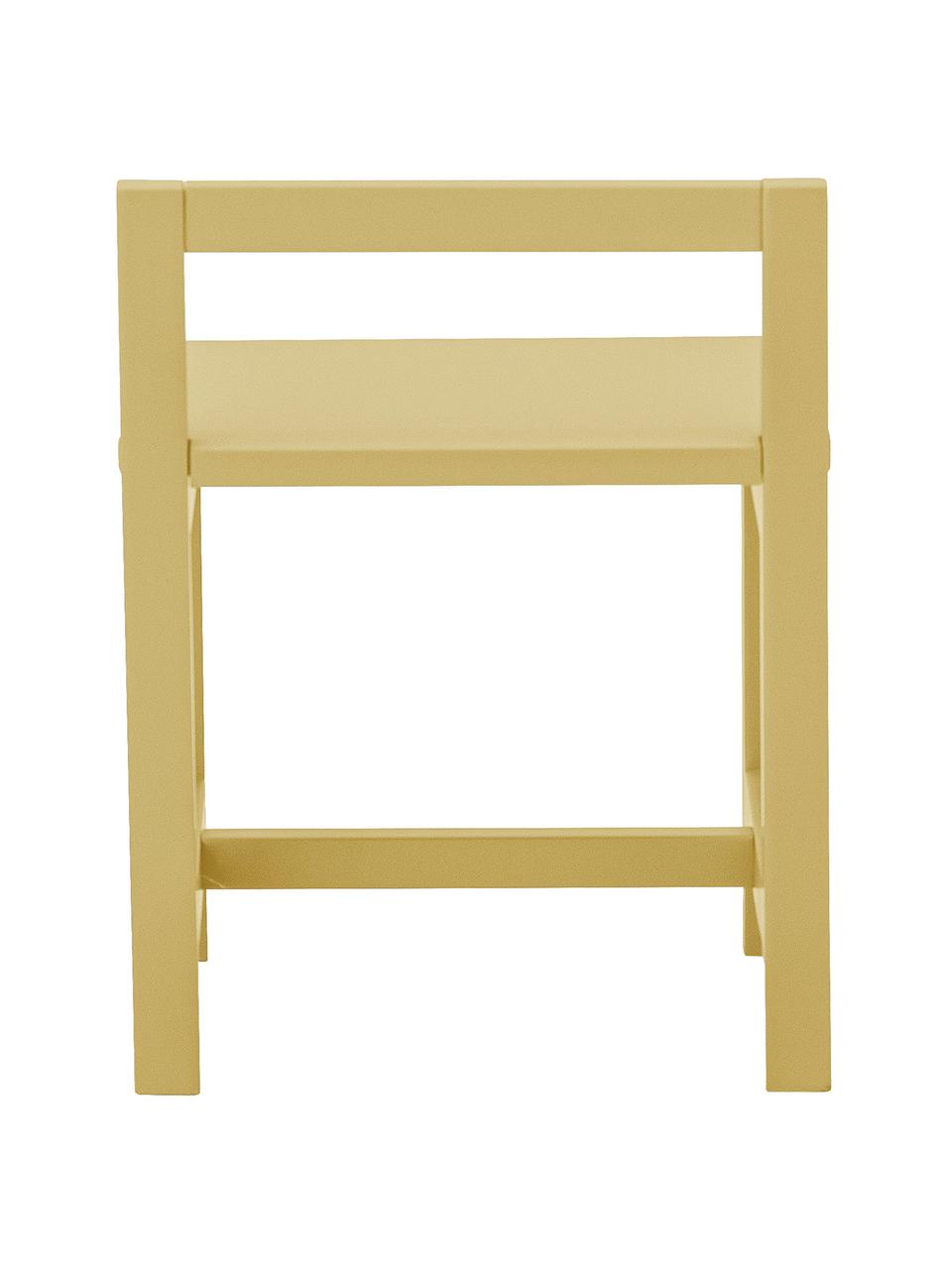 Kinder-Stuhl Rese, Mitteldichte Holzfaserplatte (MDF), Gummibaumholz, Gelb, B 32 x T 28 cm