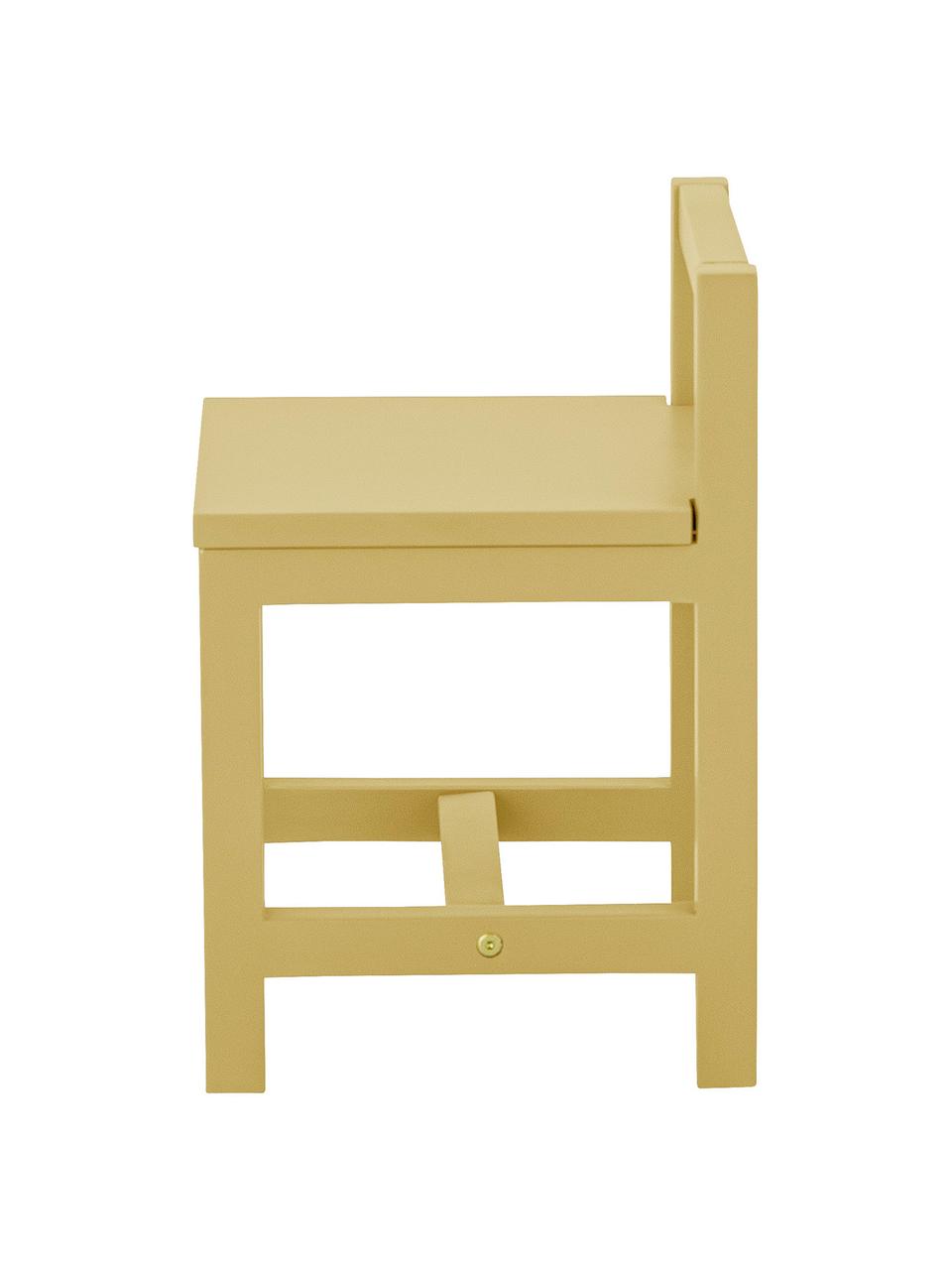 Sediolina per bambini Rese, Pannello di fibra a media densità (MDF), legno di albero della gomma, Giallo, Larg. 32 x Prof. 28 cm