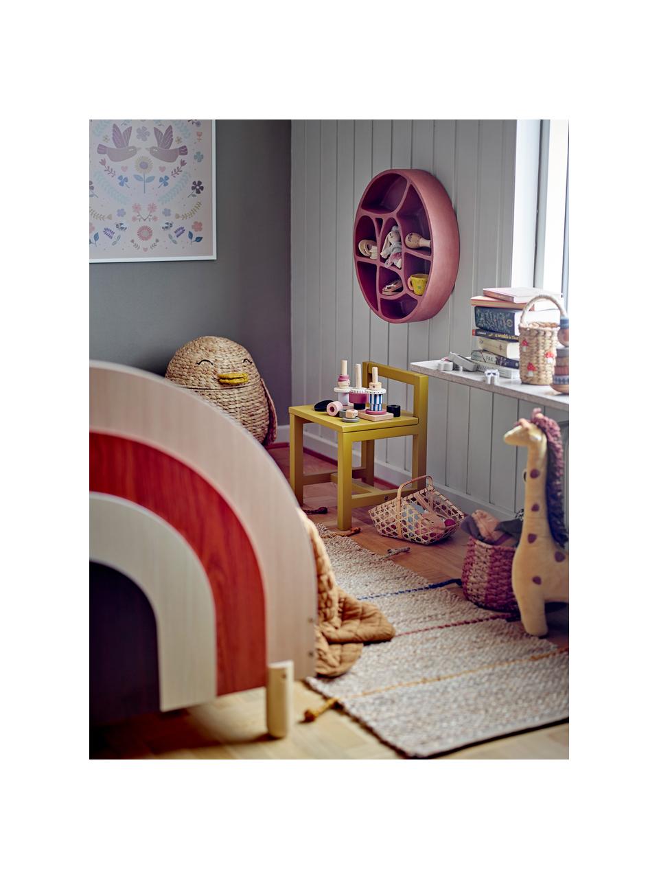Silla infantil Rese, Tablero de fibras de densidad media (MDF), madera de caucho, Madera de caucho, ocre pintado, An 32 x F 28 cm