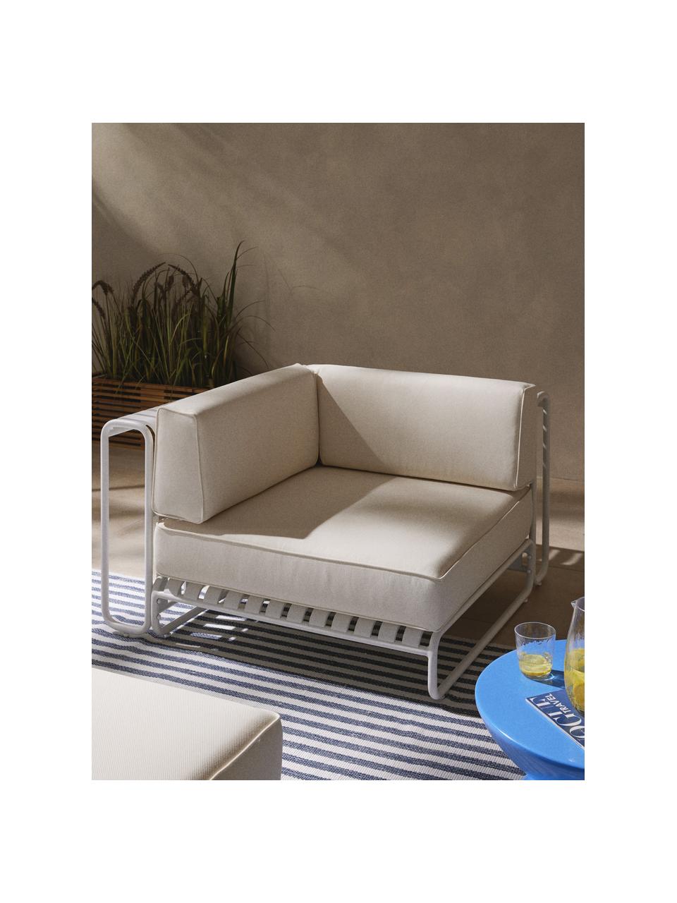 Tuin hoekmodule Caio, Bekleding: 100% polyester Met 20.000, Frame: aluminium, Gebroken wit, wit, B 115 x D 115 cm