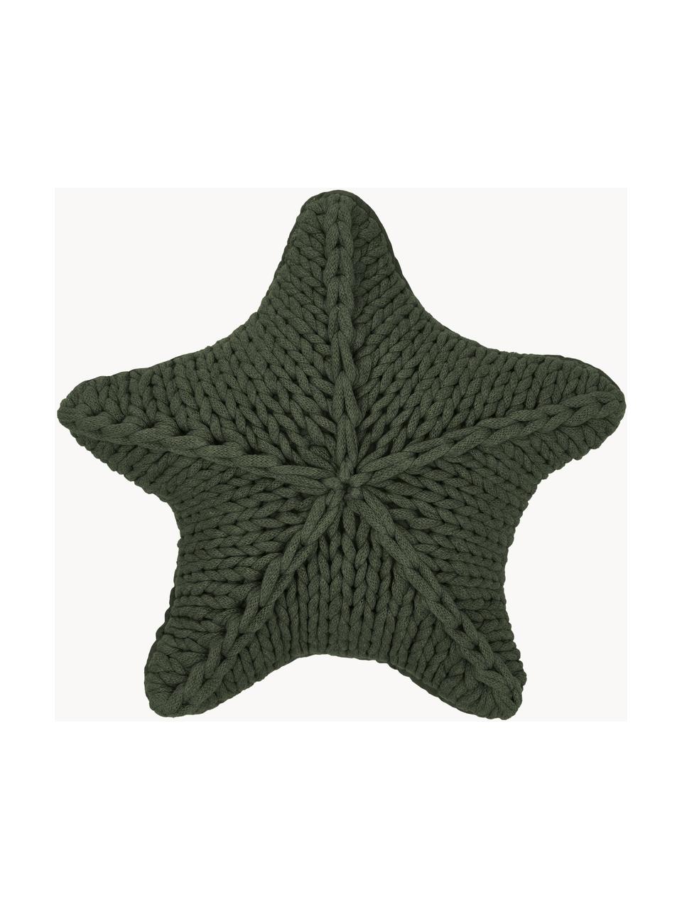 Cuscino a maglia grossa Sparkle, Rivestimento: 100% cotone, Verde scuro, Larg. 45 x Lung. 45 cm