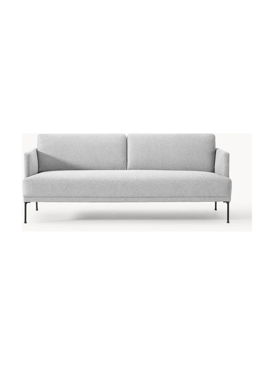 Sofa Fluente (3-Sitzer), Bezug: 100 % Polyester Der strap, Gestell: Massives Kiefernholz, Bir, Füße: Metall, pulverbeschichtet, Webstoff Hellgrau, B 196 x T 85 cm