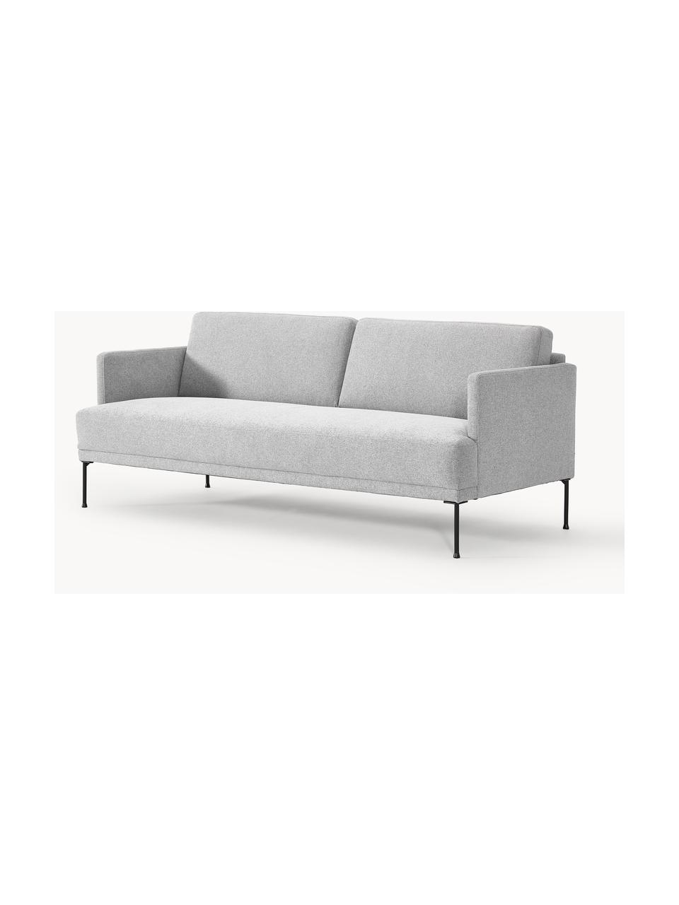 Sofa Fluente (3-Sitzer), Bezug: 100 % Polyester Der strap, Gestell: Massives Kiefernholz, Bir, Füße: Metall, pulverbeschichtet, Webstoff Hellgrau, B 196 x T 85 cm