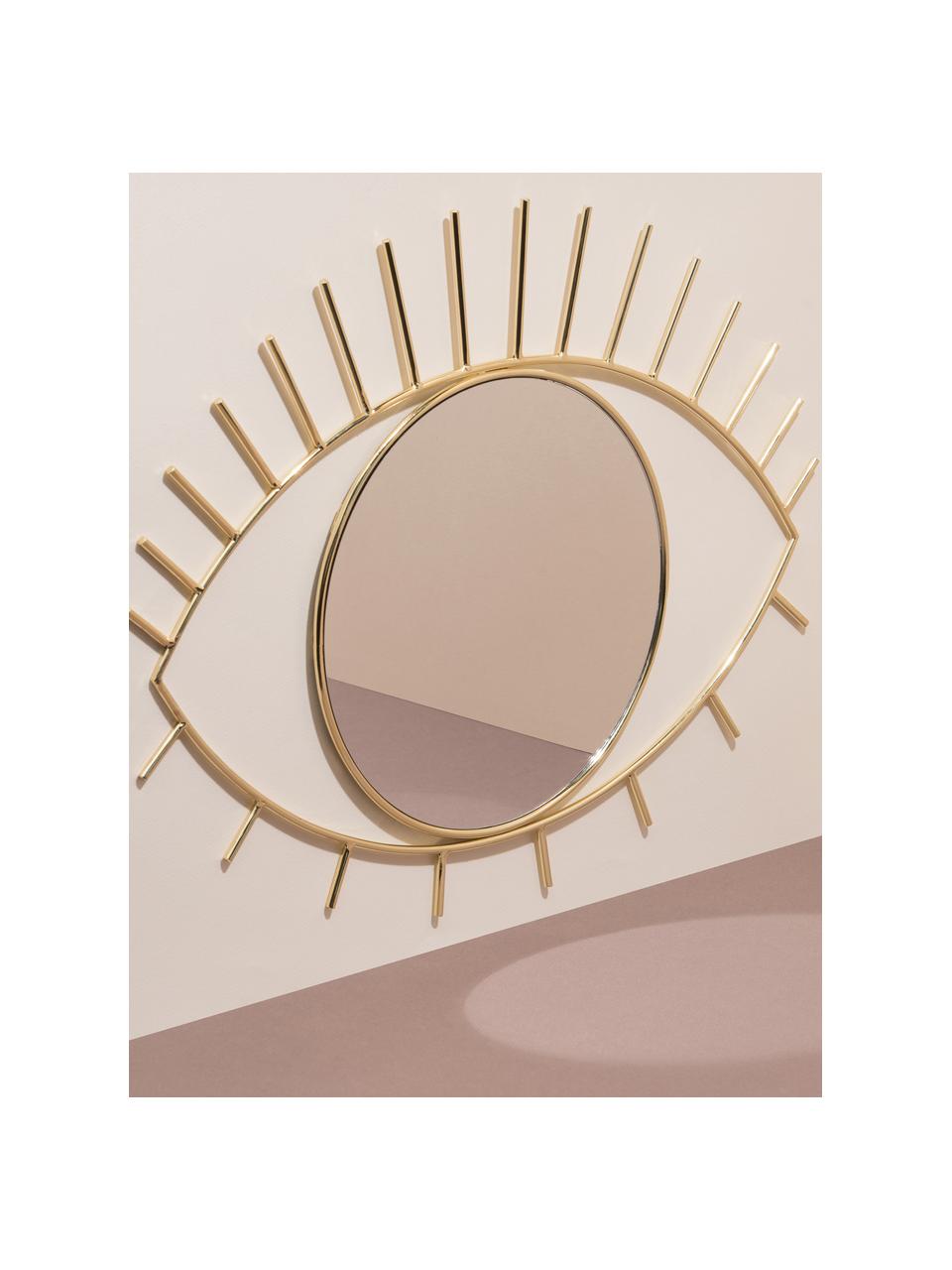 Wandspiegel Lashes mit Goldrahmen, Rahmen: Edelstahl, beschichtet, Spiegelfläche: Spiegelglas, Rahmen: GoldfarbenSpiegelfläche: Spiegelglas, 50 x 39 cm