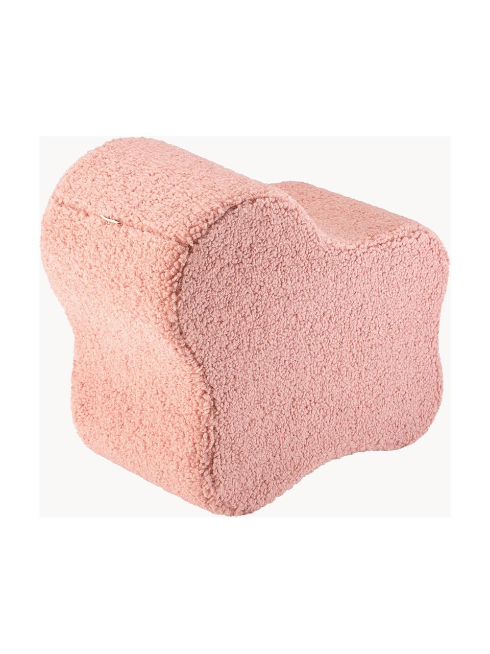 Handgefertigter Kinder-Pouf Cloud aus Teddy, Teddy Hellrosa, B 80 x T 30 cm