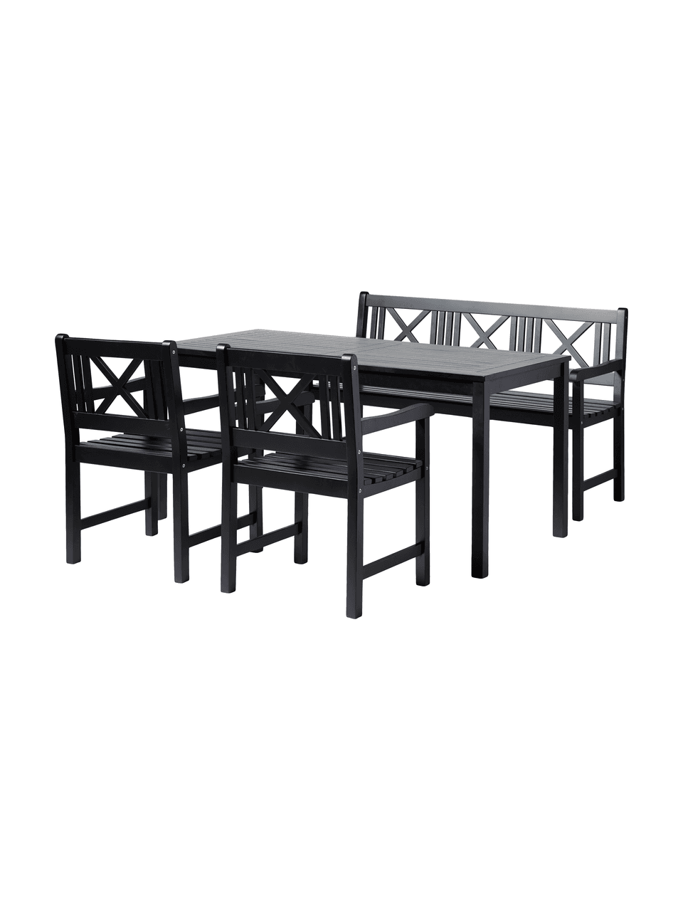 Table de jardin en bois Rosenborg, Noir