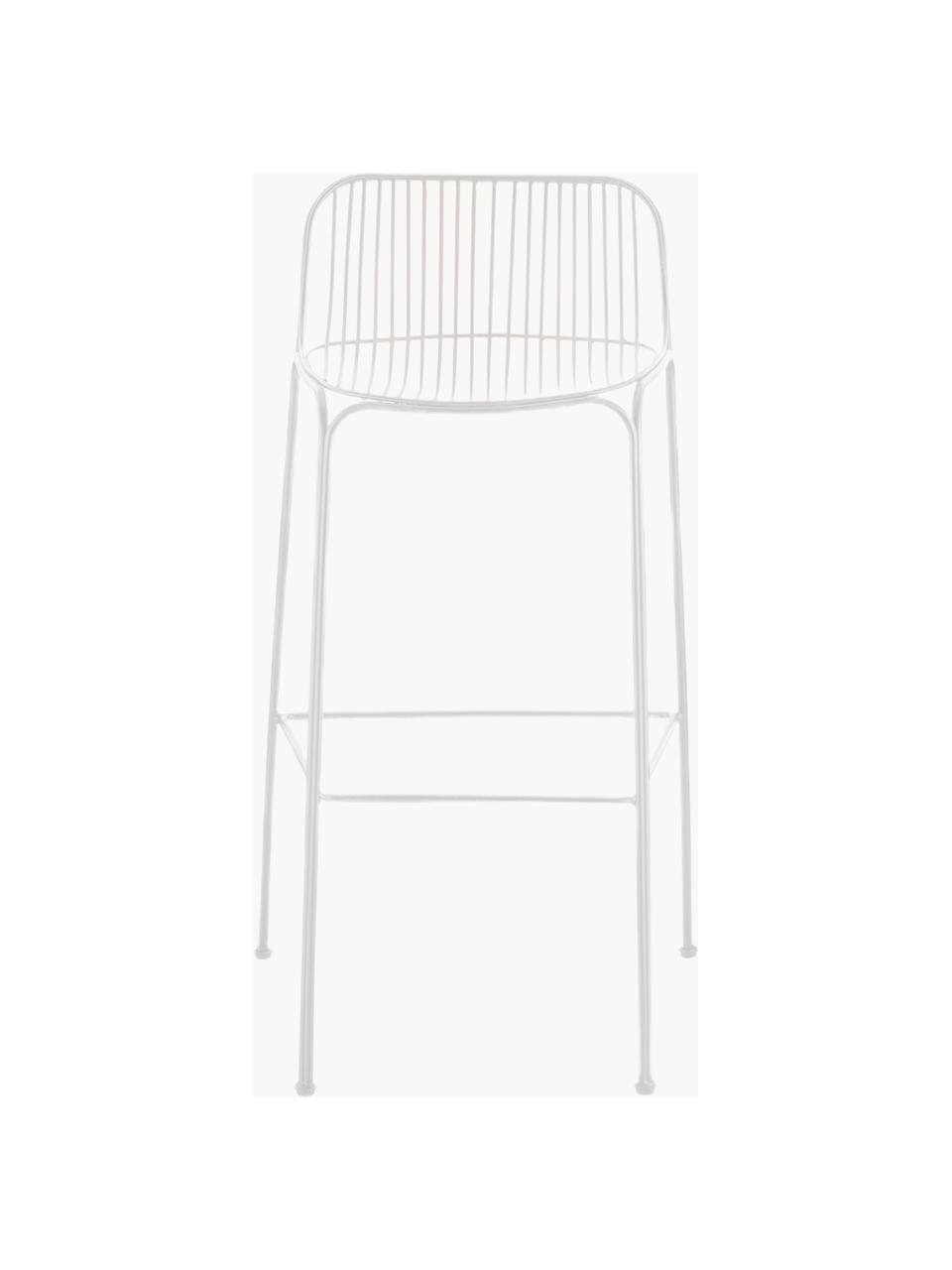 Zahradní barová židle Hiray, Pozinkovaná lakovaná ocel, Bílá, Š 57 cm, V 96 cm