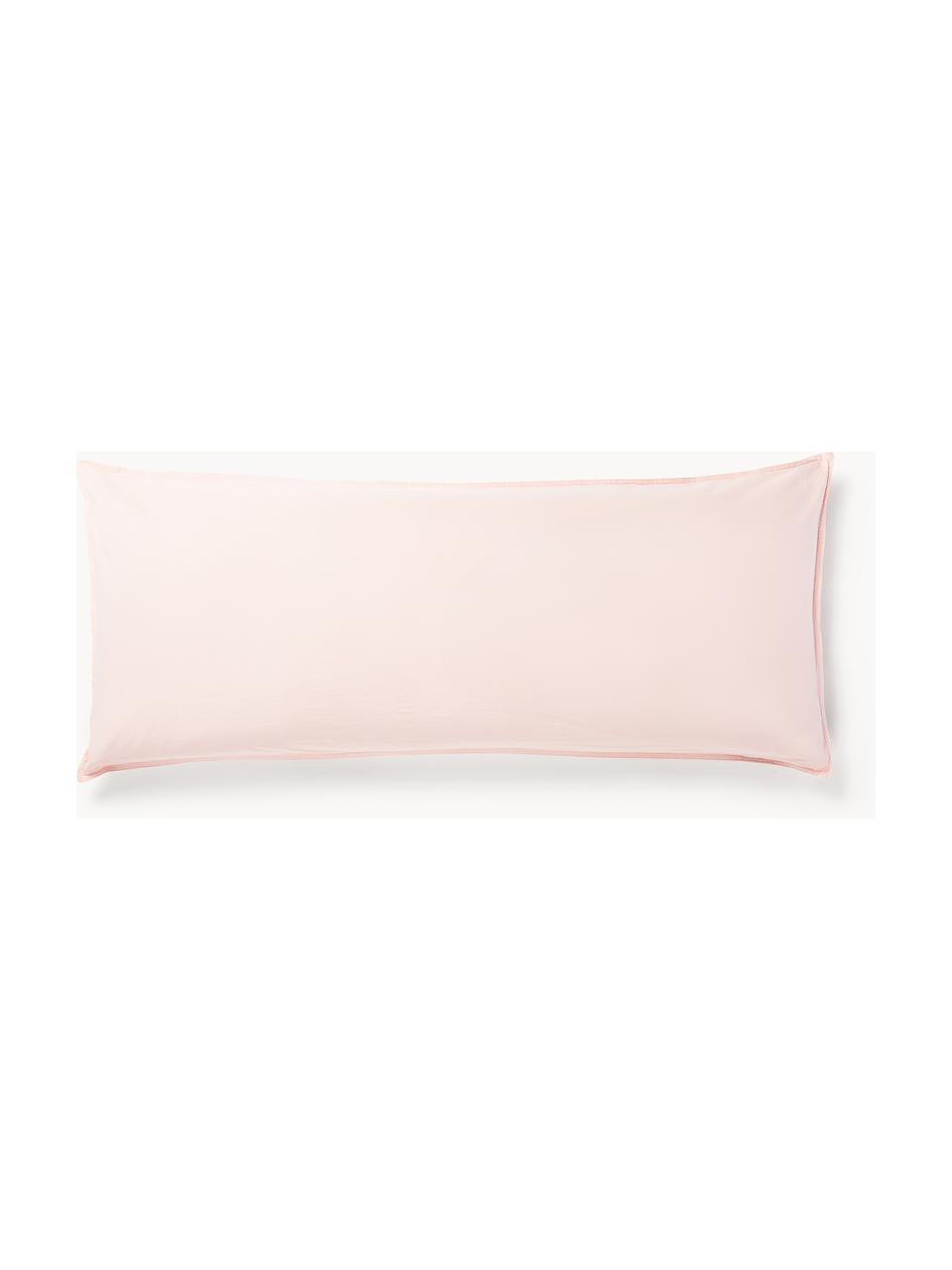 Funda de almohada de percal lavado Debbie, Rosa claro, An 45 x L 110 cm