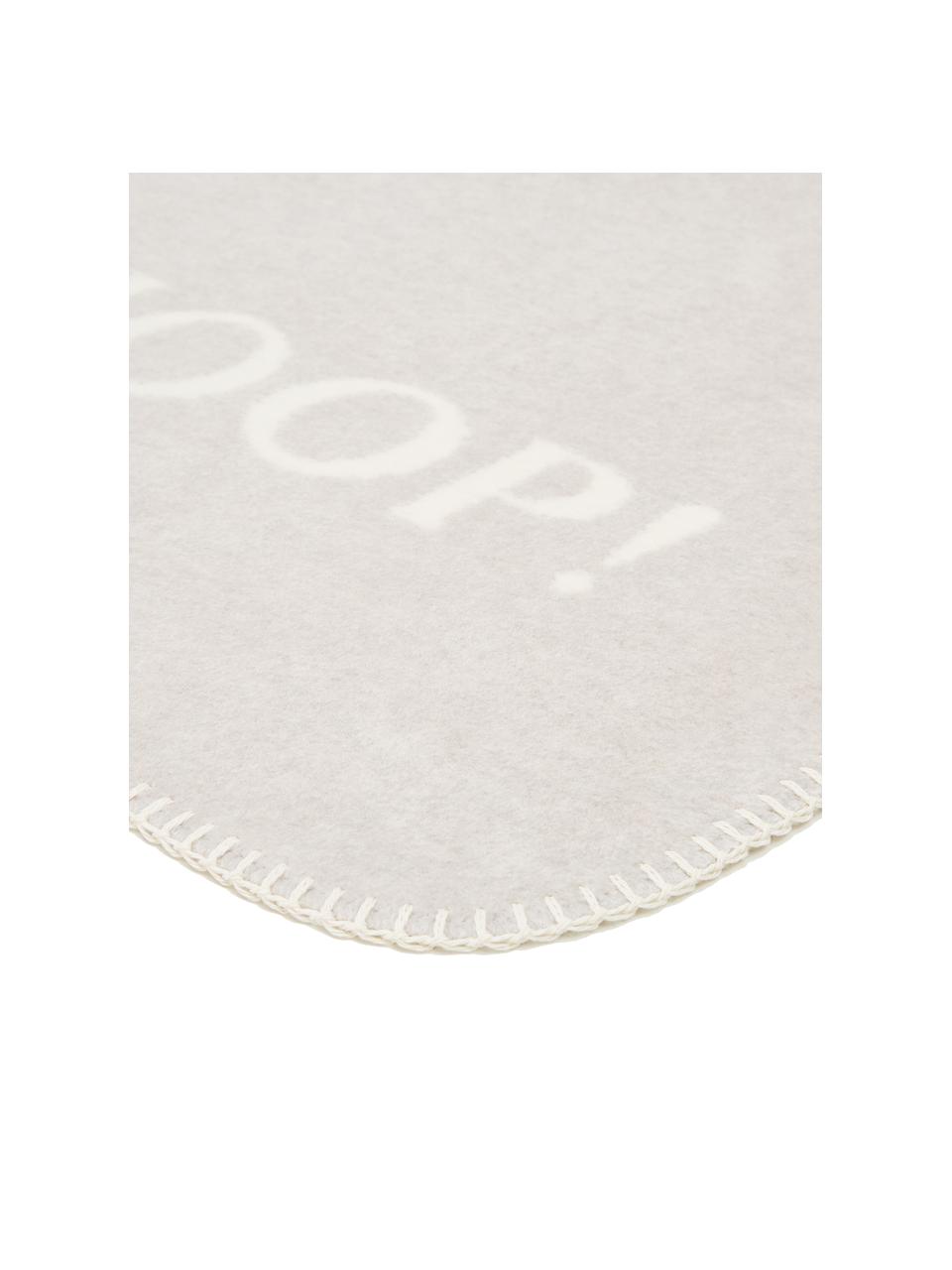 Dubbelzijdige fleece plaid universeel Doubleface in lichtgrijs en ecru, 58% katoen, 35% polyacryl, 7% polyester, Grijs, ecru, 150 x 200 cm
