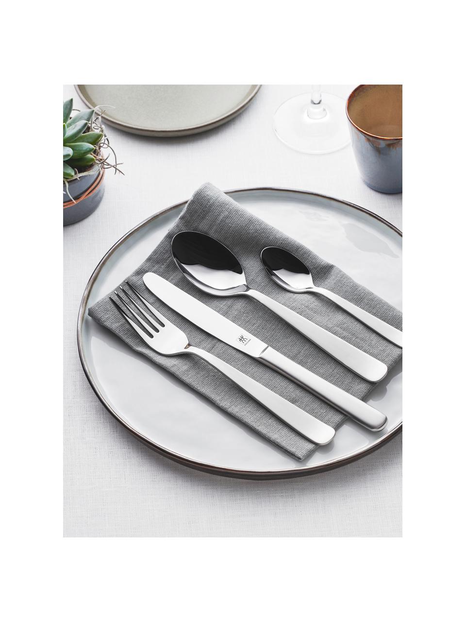 Cubertería de acero inoxidable Trend, 30 pzas., Acero inoxidable, Plateado mate, Set de diferentes tamaños