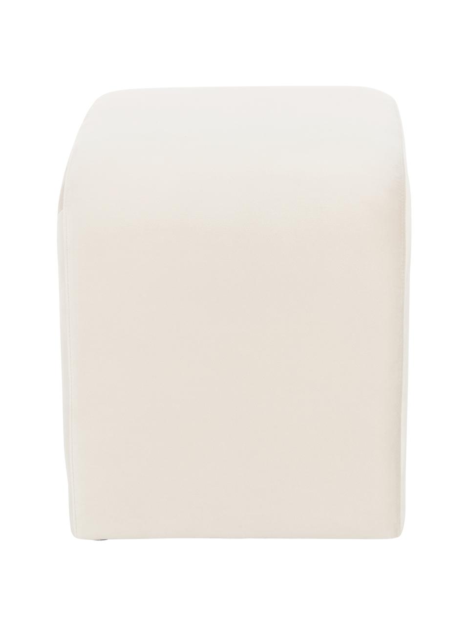 Fluwelen kruk Penelope, Bekleding: fluweel (100% polyester) , Frame: metaal, multiplex, Fluweel crèmewit, B 61 x H 46 cm