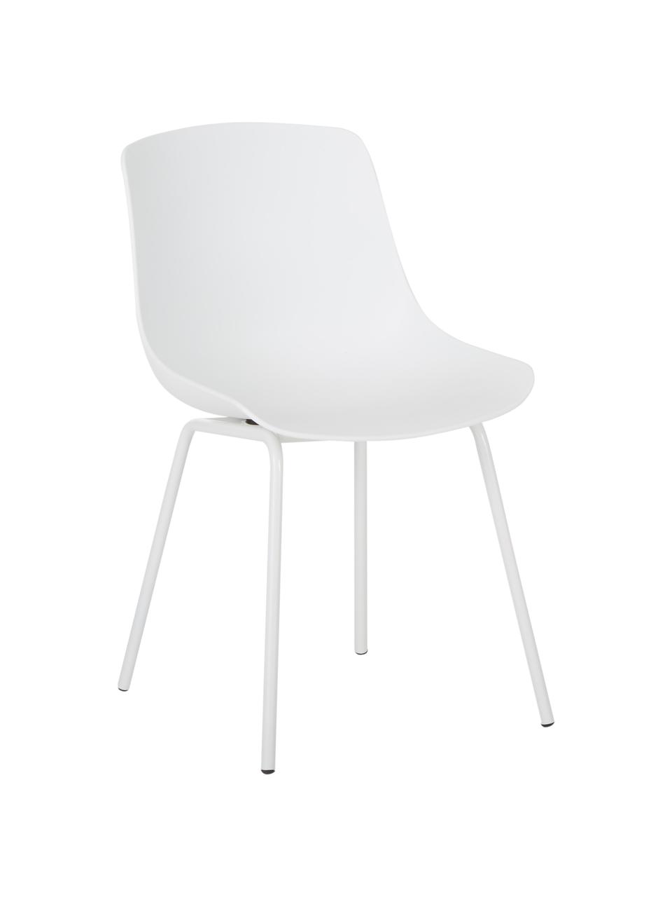 Chaise moderne blanche Joe, 2 pièces, Blanc, larg. 46 x prof. 53 cm