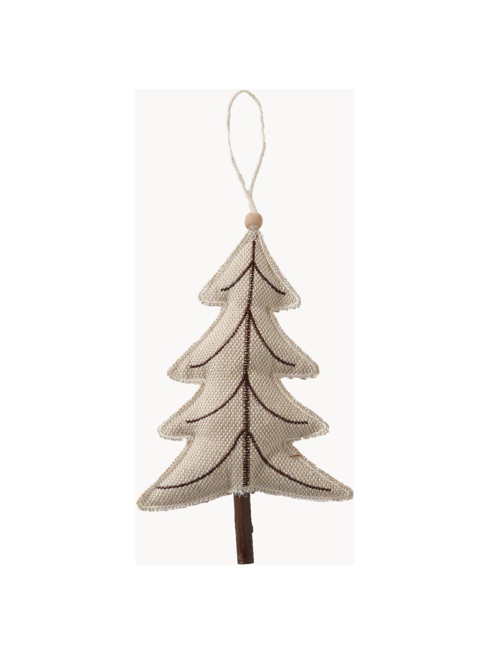 Kerstboomhangers Sivo, set van 4, Frame: schijnkastanjehout, Beige, hout, B 10 x H 22 cm