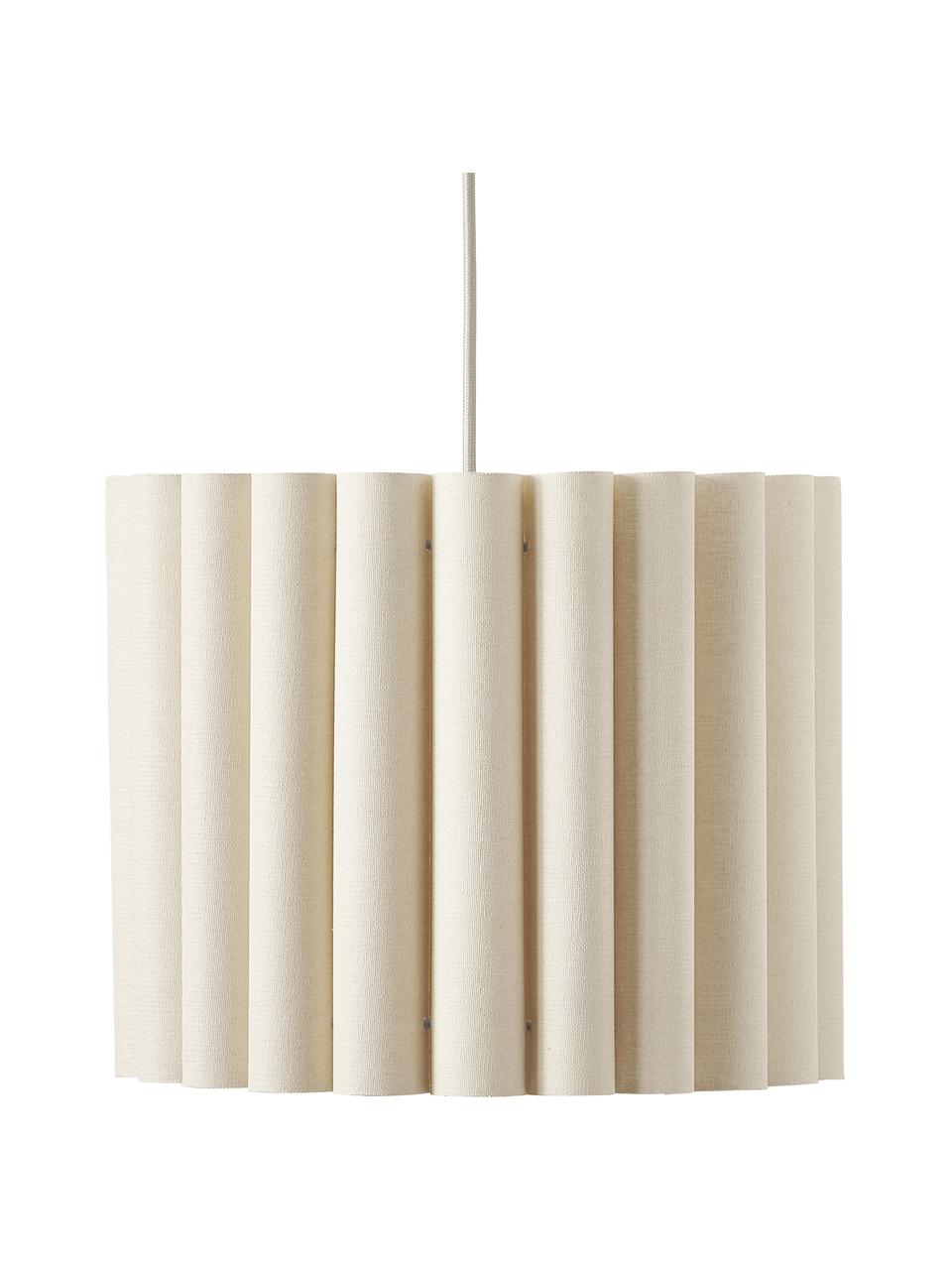 Hanglamp Lucina van linnen, Lampenkap: linnen, Beige, Ø 35 x H 28 cm