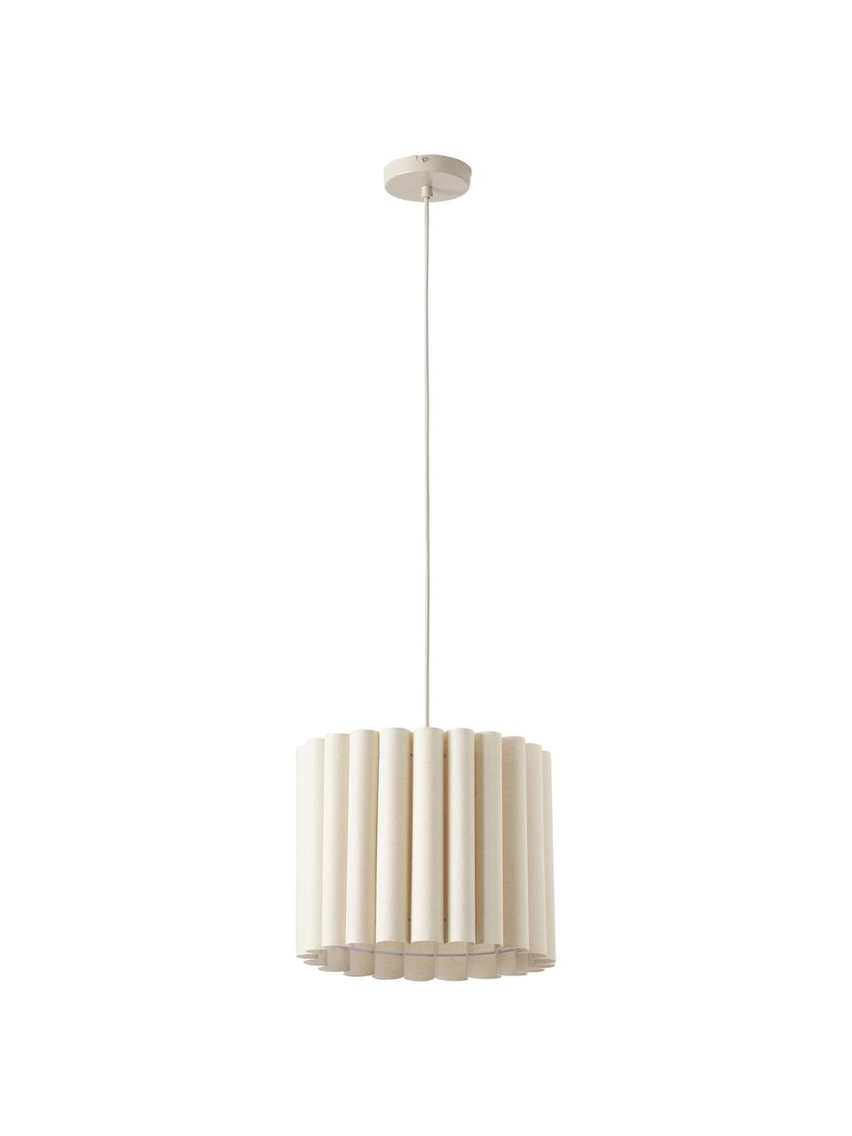 Pendelleuchte Lucina aus Leinen, Lampenschirm: Leinen, Beige, Ø 35 x H 28 cm