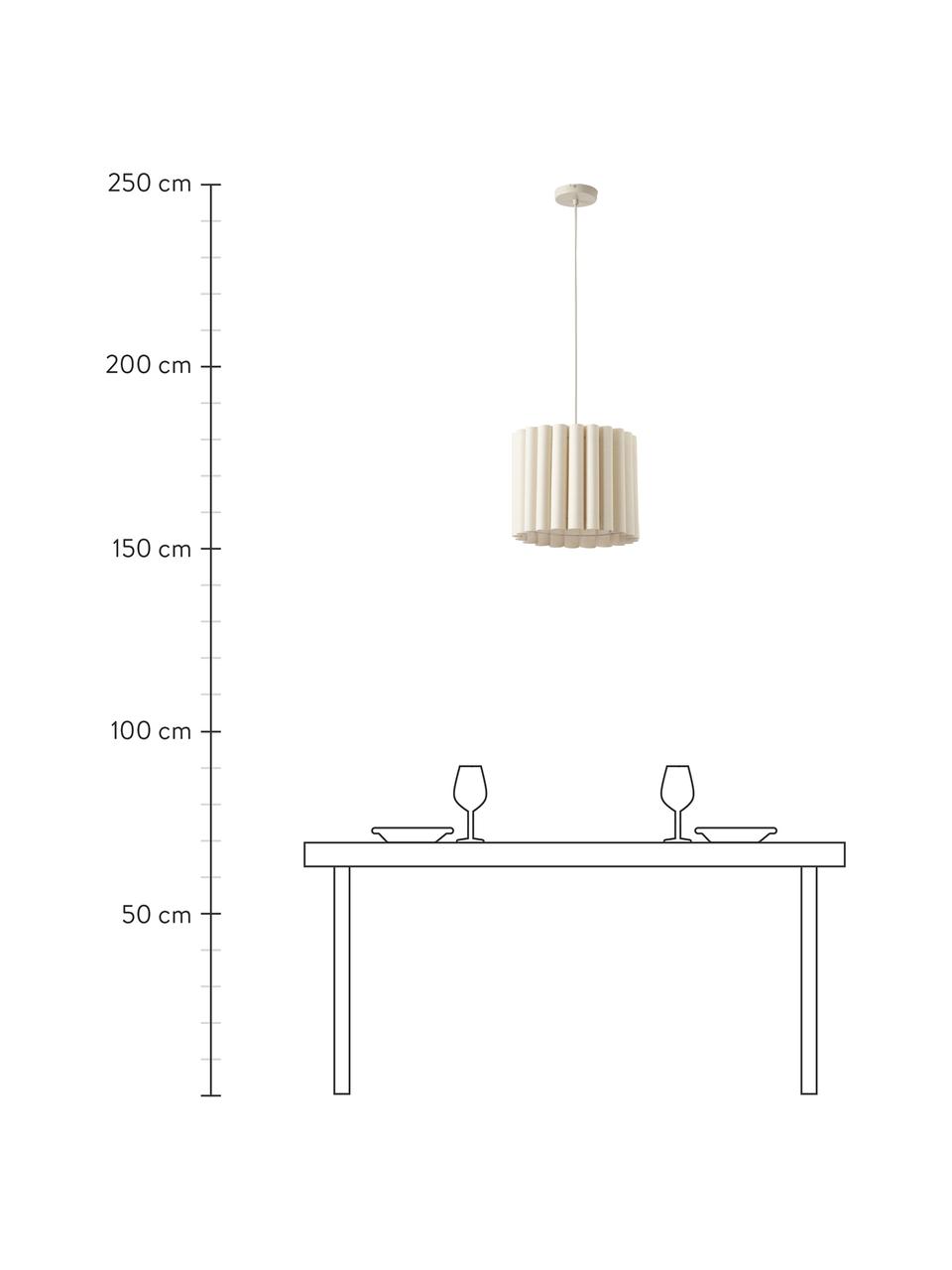 Hanglamp Lucina van linnen, Lampenkap: linnen, Beige, Ø 35 x H 28 cm