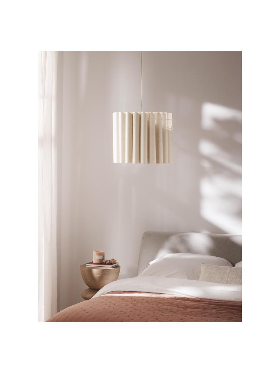 Hanglamp Lucina van linnen, Lampenkap: linnen, Lichtbeige, Ø 35 x H 28 cm