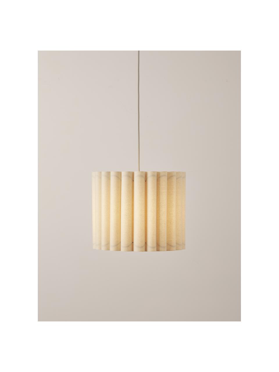 Hanglamp Lucina van linnen, Lampenkap: linnen, Lichtbeige, Ø 35 x H 28 cm