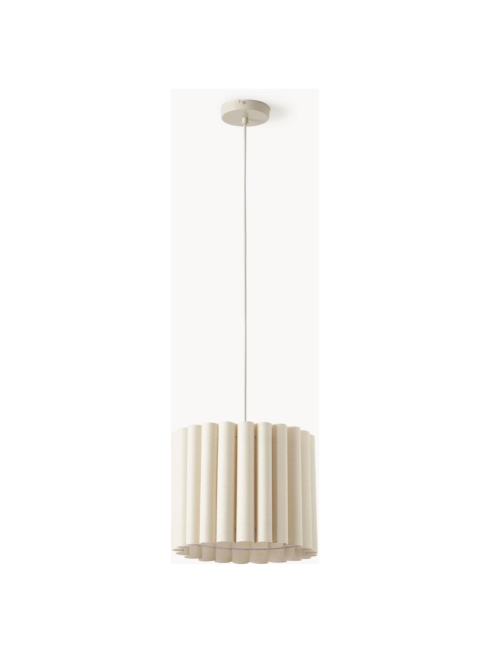 Hanglamp Lucina van linnen, Lampenkap: linnen, Lichtbeige, Ø 35 x H 28 cm