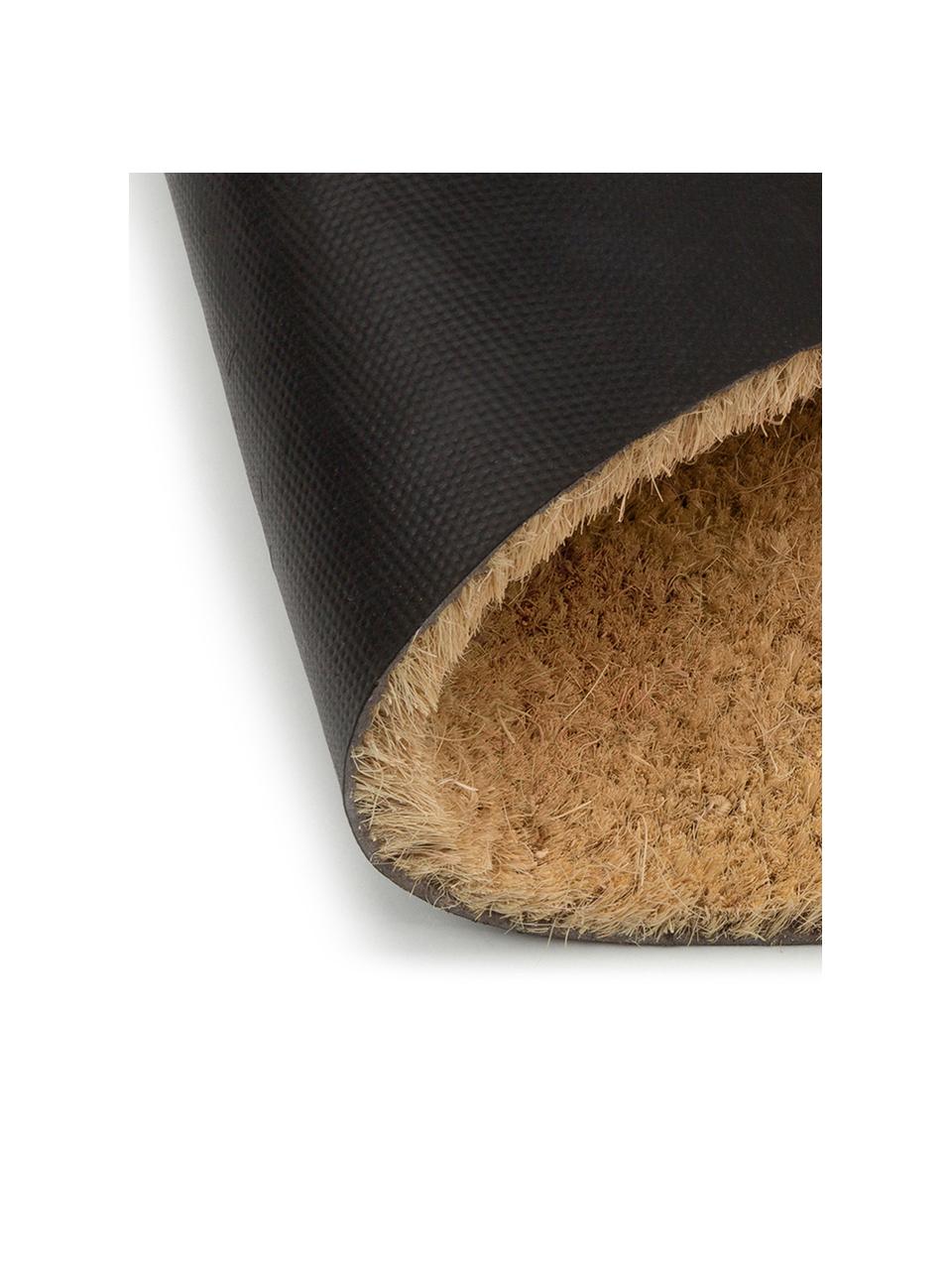 Felpudo Just For Your Home, Parte superior: fibras de coco, Reverso: plástico (PVC), Marrón, negro, An 40 x L 60 cm