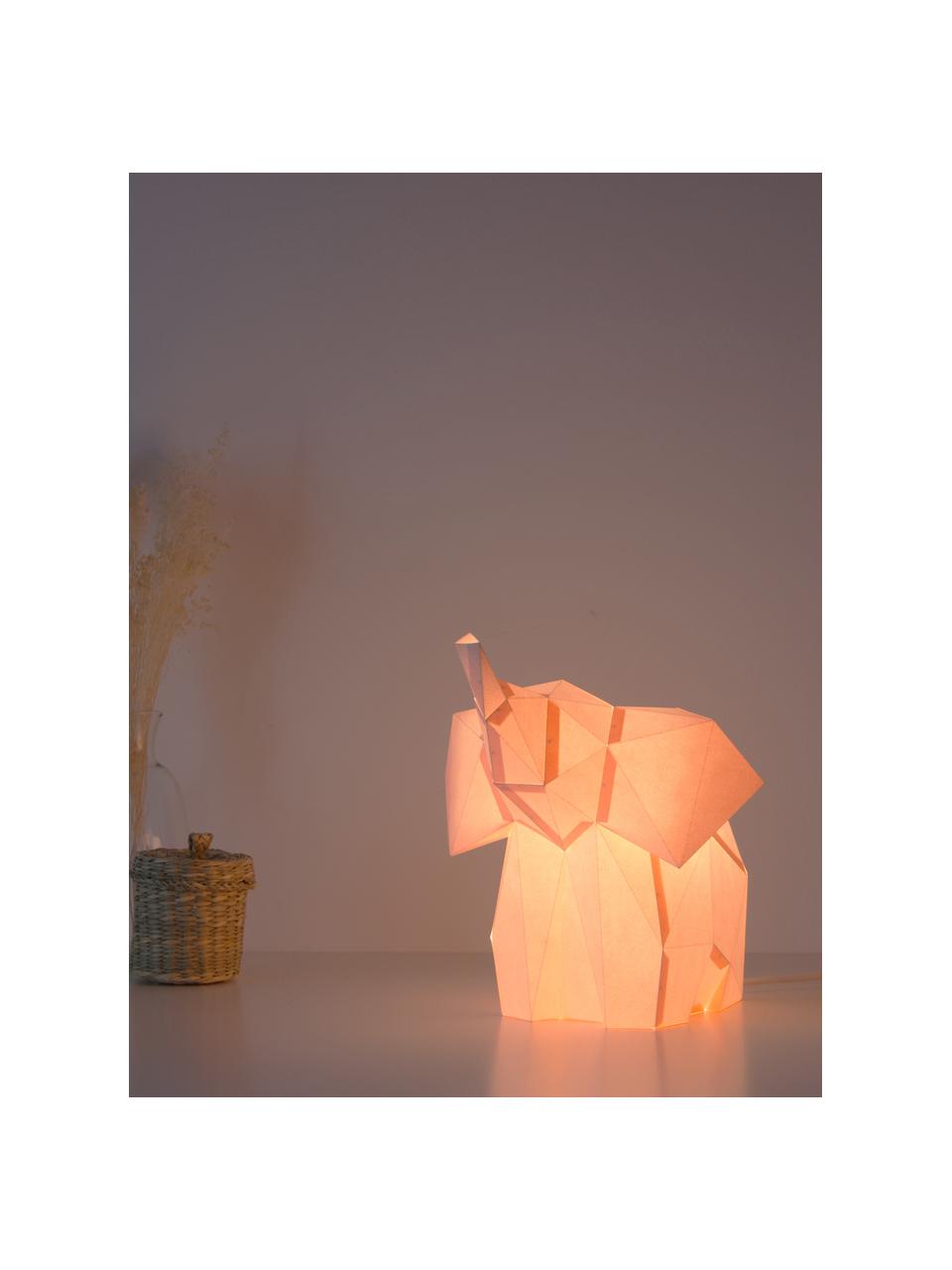Lampa stołowa z papieru do montażu Baby Elephant, Blady różowy, S 23 x W 24 cm