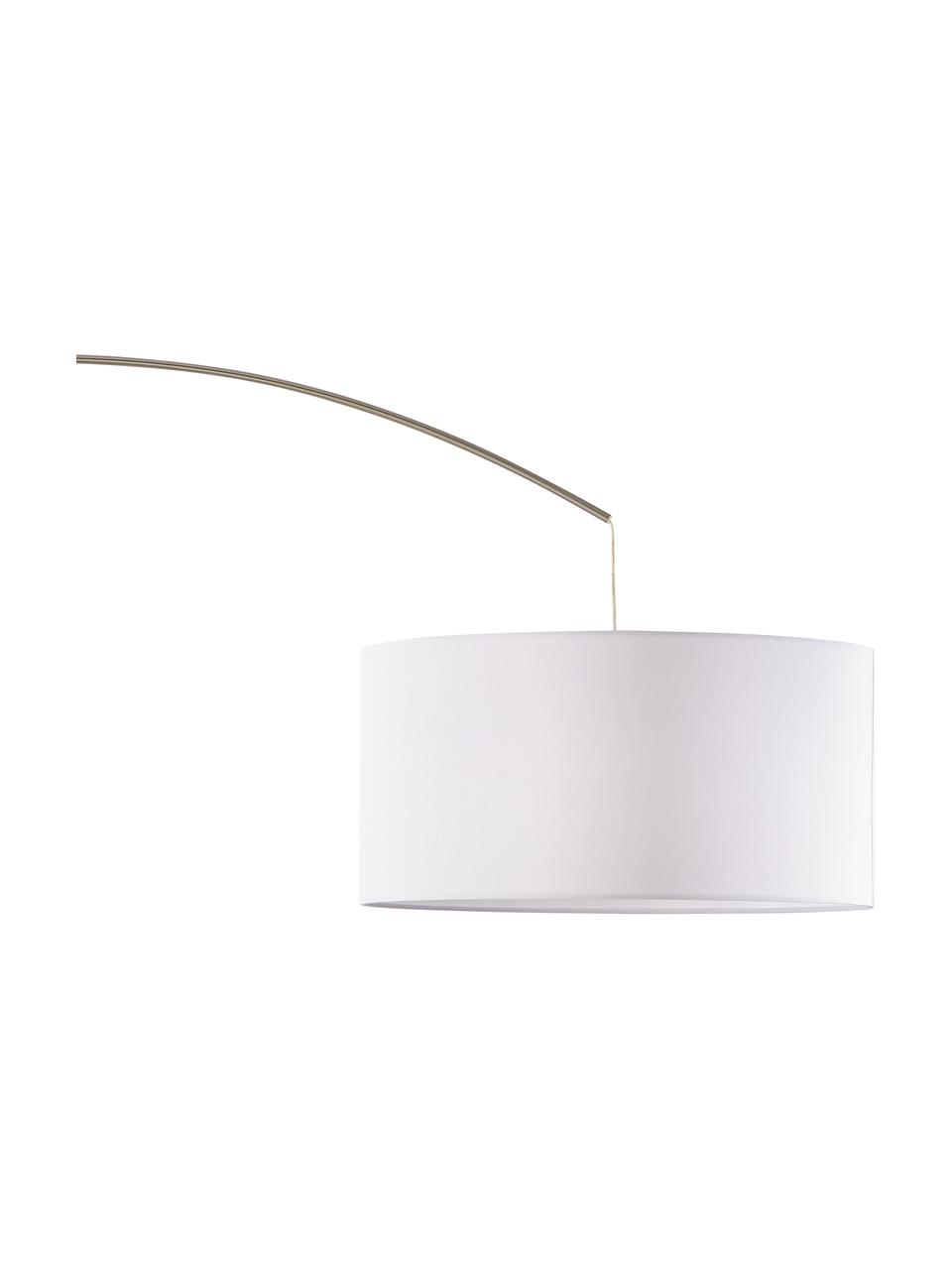 Lampa podłogowa w kształcie łuku Niels, Biały, chrom, transparentny, Ø 50 cm x W 218 cm