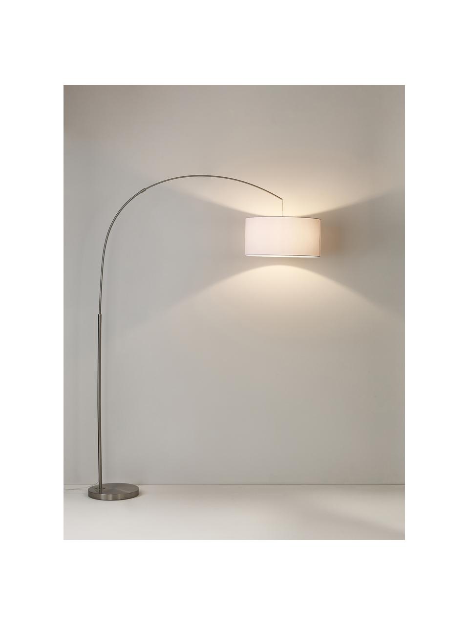 Velká oblouková lampa Niels, Chromová, bílá, V 218 cm