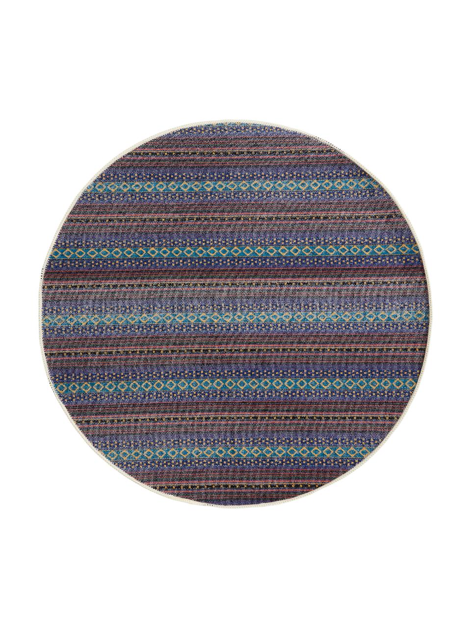 Okrúhly koberec s kvetinovým vzorom Filou, Karamelovohnedá, viacfarebná