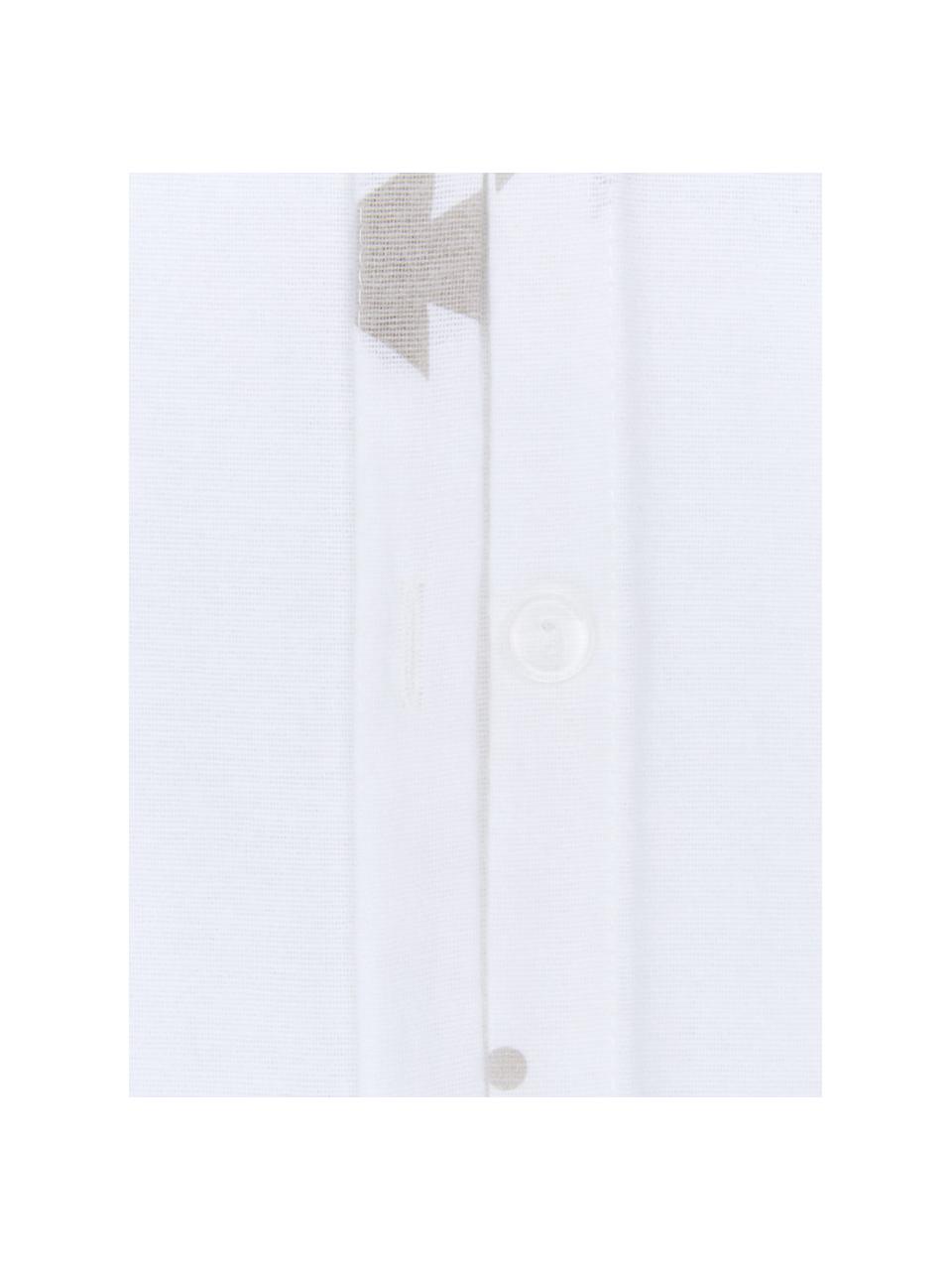 Pościel z flaneli X-Mas Tree, Biały, taupe, 135 x 200 cm + 1 poduszka 80 x 80 cm