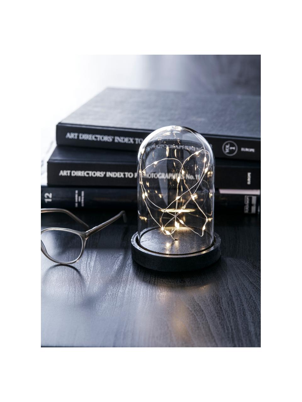 Campana di vetro con LED Kupol, Paralume: vetro, Nero, trasparente, Ø 11 x A 16 cm