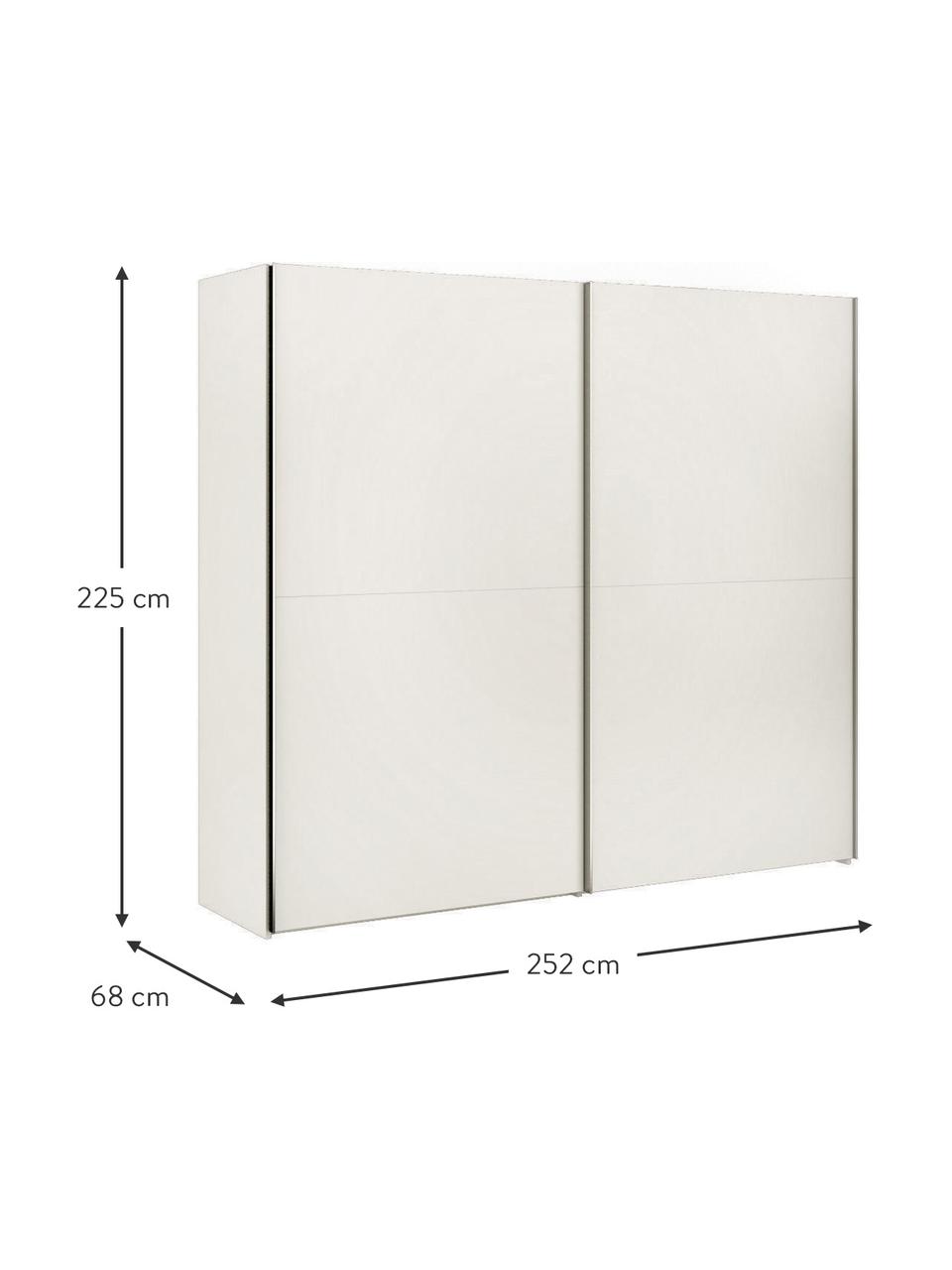 Schuifdeurkast Oliver met 2 deuren, inclusief montageservice, Frame: panelen op houtbasis, gel, Wit, 252 x 225 cm