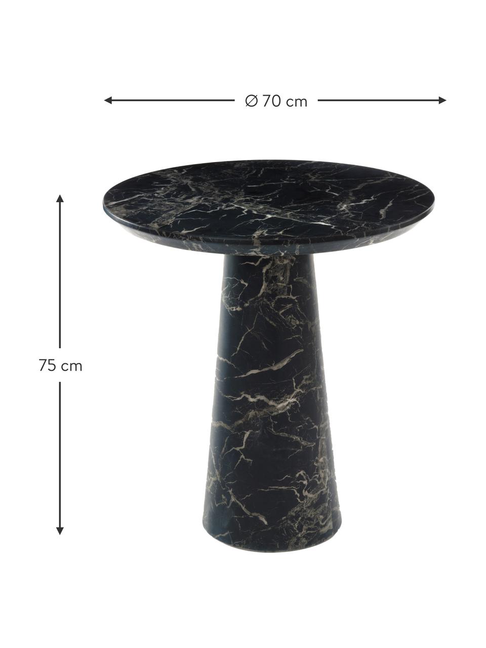 Okrúhly stôl v mramorovom vzhľade Disc, Čierna, mramorový vzhľad, Ø 70 cm