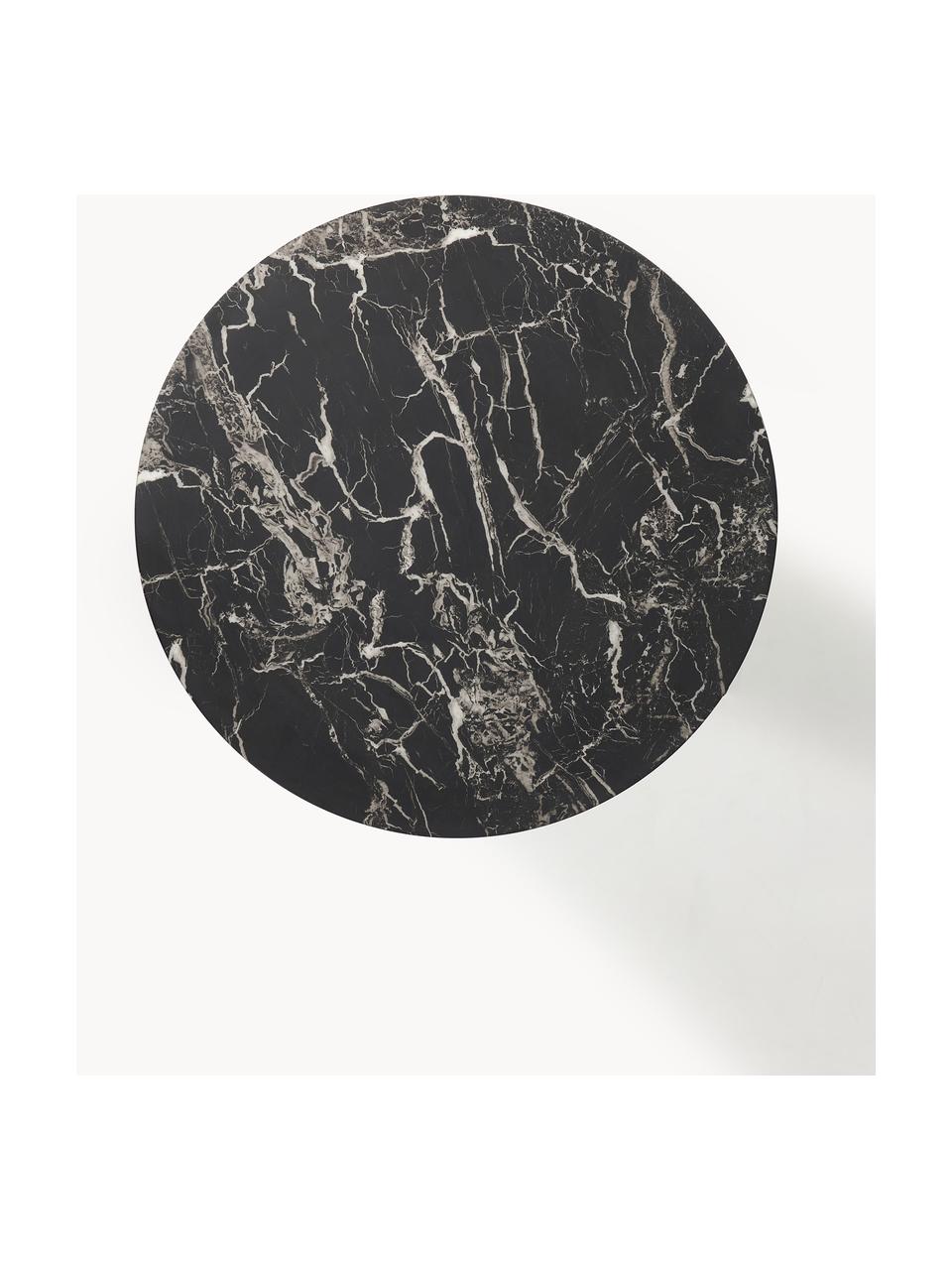Runder Esstisch Disc in Marmor-Optik, Ø 70 cm, Tischplatte: Mitteldichte Holzfaserpla, Schwarz, Marmor-Optik, Ø 70 cm
