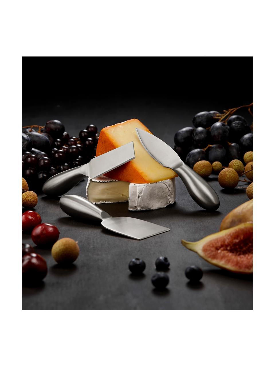 Sada nožů na sýr Fromagerie, 3 ks, Potažená nerezová ocel

Příbory jsou vyrobeny z nerezové oceli. Jsou pevné, nerezaví a jsou odolné vůči bakteriím., Satinovaná kartáčovaná stříbrná, D 17 cm