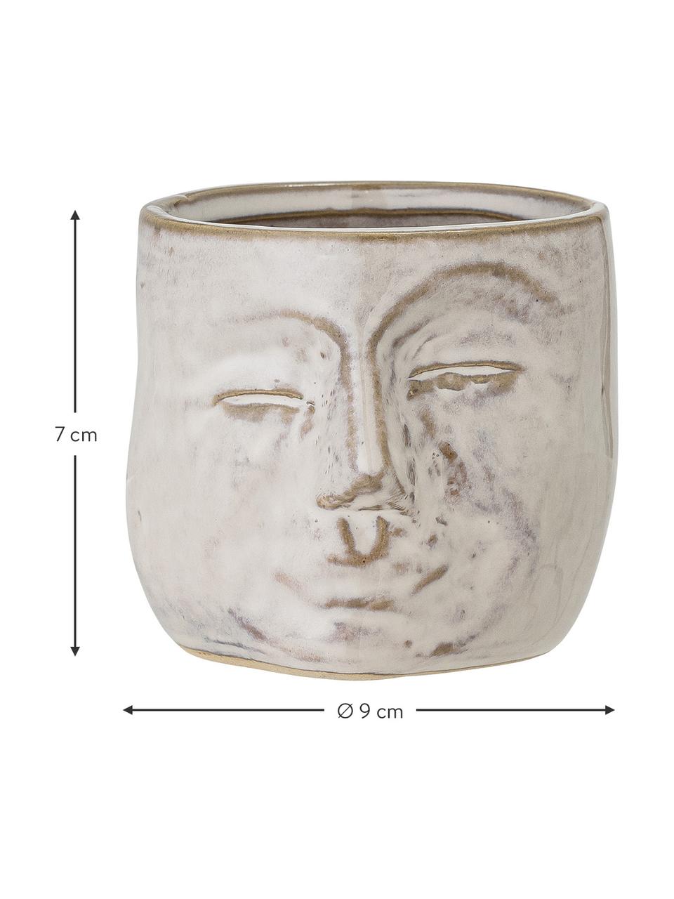 Teelichthalter Nova aus Steingut, Steingut, Beige, Ø 9 x H 7 cm
