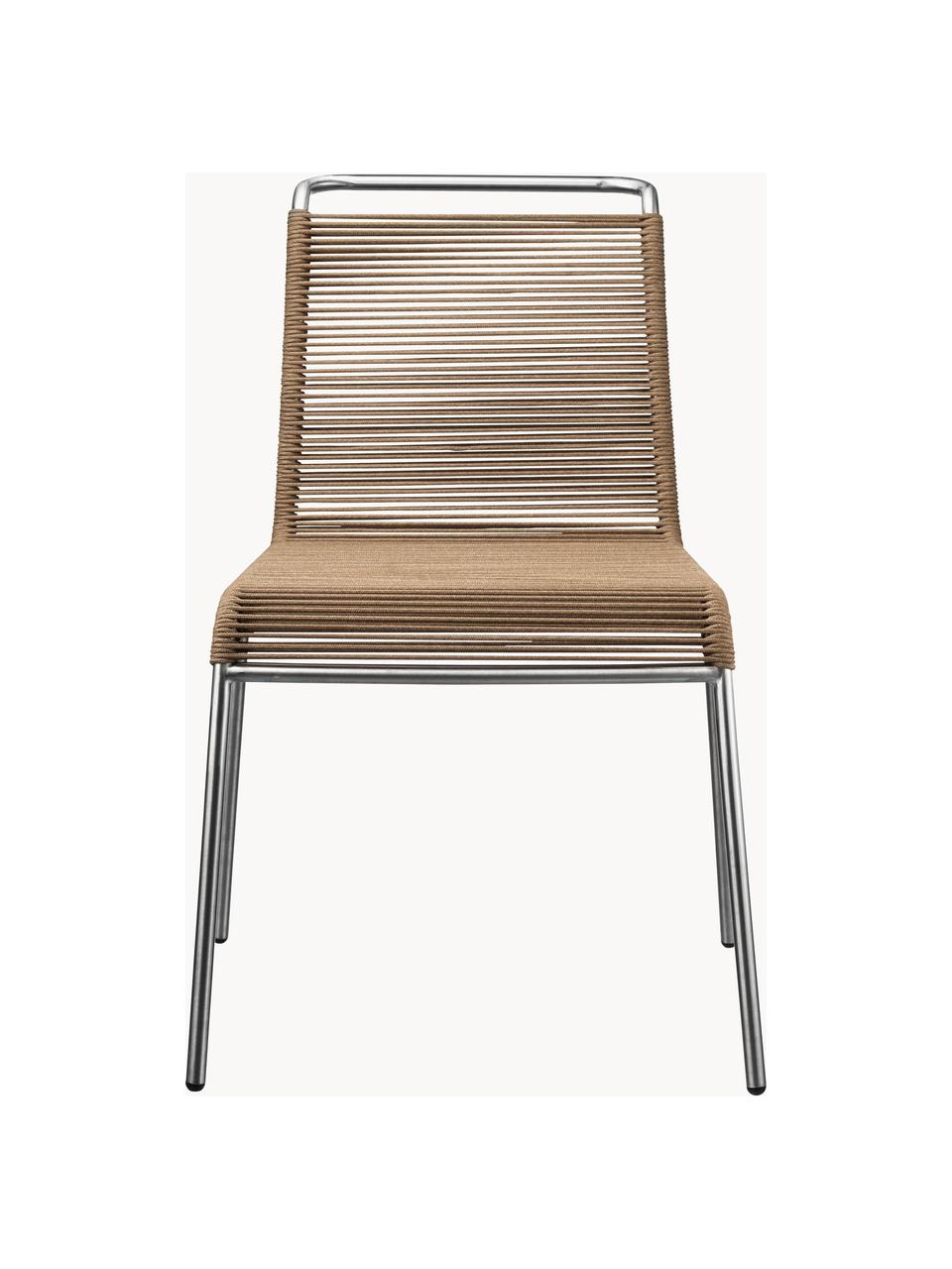 Krzesło ogrodowe Teglgård, Stelaż: metal powlekany, Jasny brązowy, odcienie srebrnego, S 58 x G 65 cm