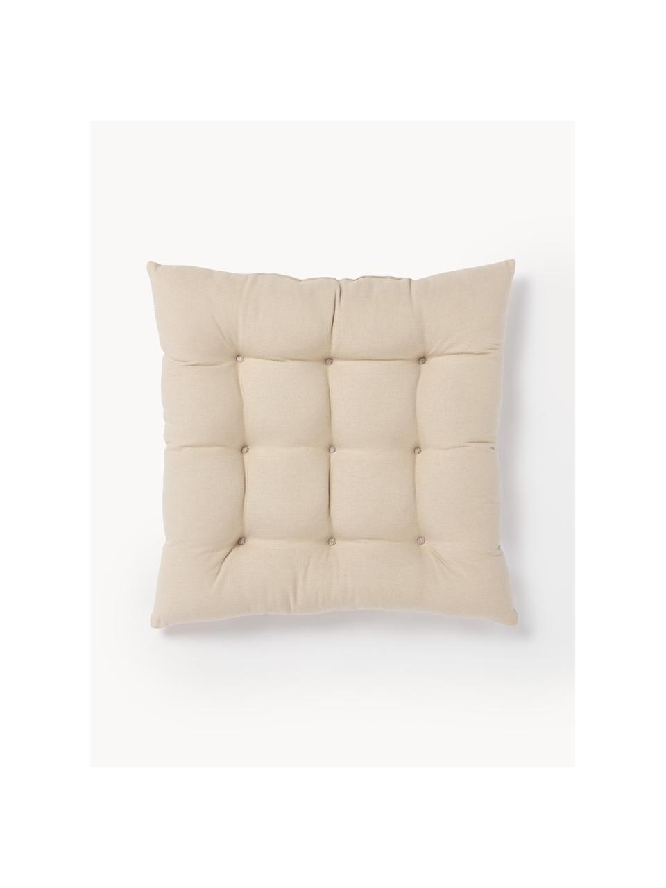 Cojines de asiento Ava, 2 uds., Funda: 100% algodón, Greige, An 40 x L 40 cm