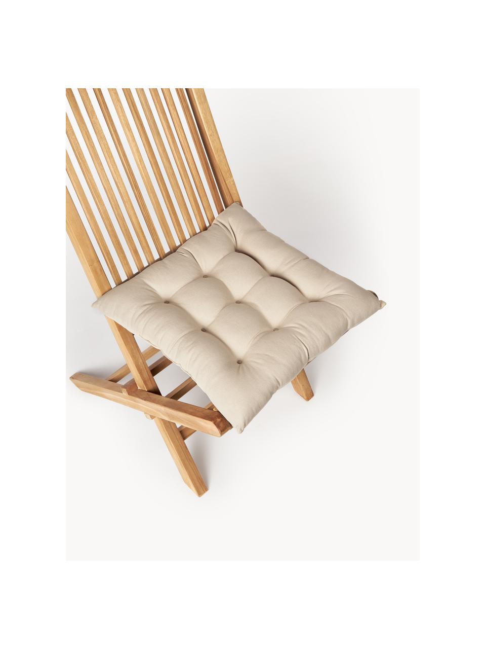 Cojines de asiento Ava, 2 uds., Funda: 100% algodón, Greige, An 40 x L 40 cm