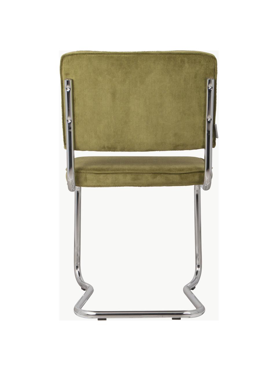 Menčestrové konzolové stoličky Kink, 2 ks, Menčestrová svetlozelená, odtiene striebornej, Š 48 x V 48 cm