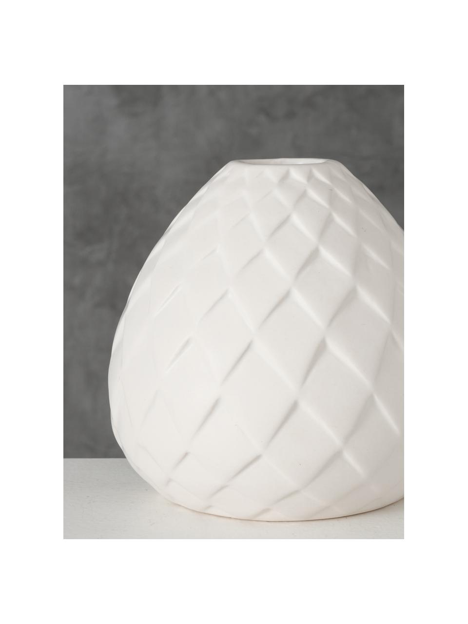 Vaso bianco fatto a mano Fabyo, Gres, Bianco, Ø 12 x Alt. 12 cm